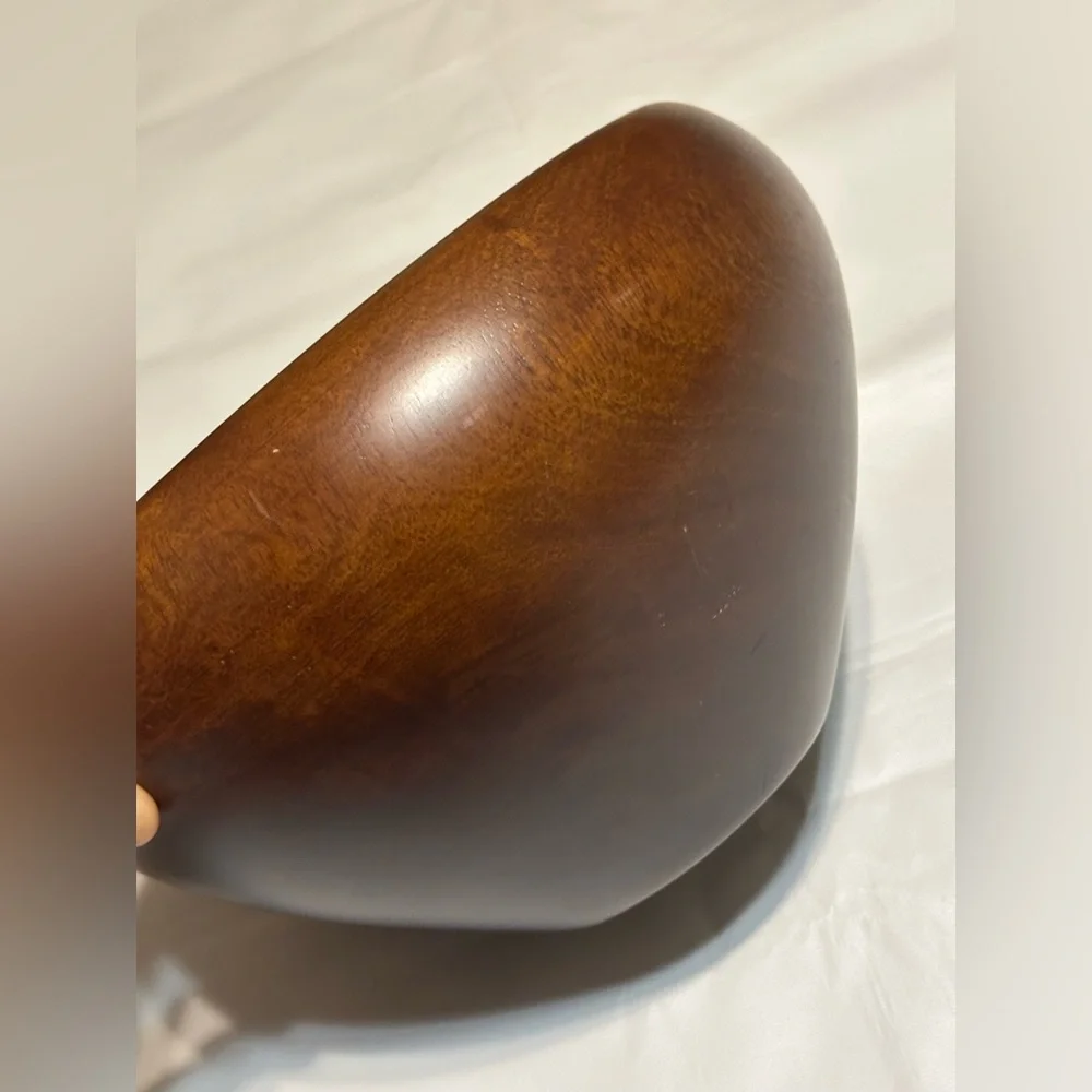 CRATE & BARREL VINTAGE LARGE SOLID WOODEN CHESTNUT BWL MANGO WD